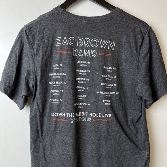 2019 Zac Brown Band T Shirt Gray Large L Graphic Tee Cotton Short Sleeve Solid - Picture 15 of 16